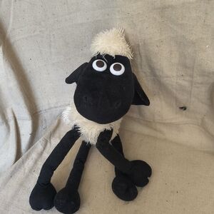 Black and White Stuffed Sheep Toy